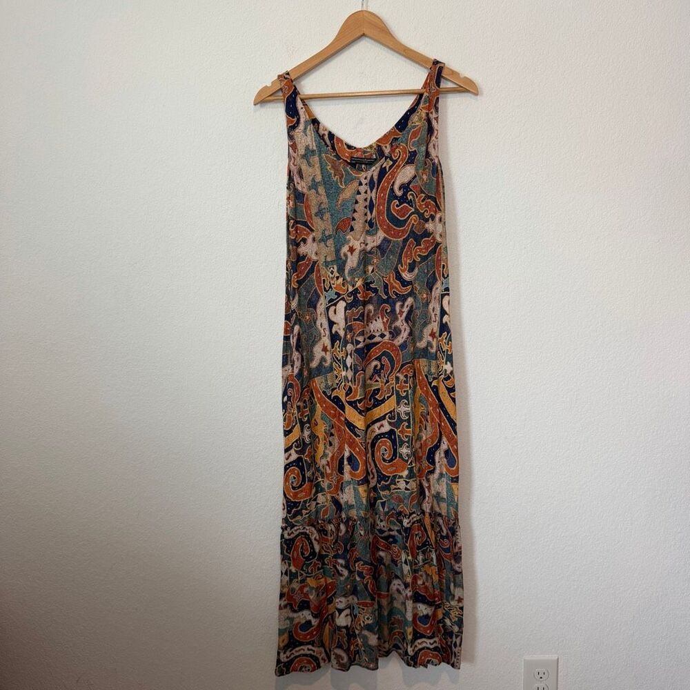 Peruvian Connection Multicolored Sleeveless Maxi Dress Women's Size Medium